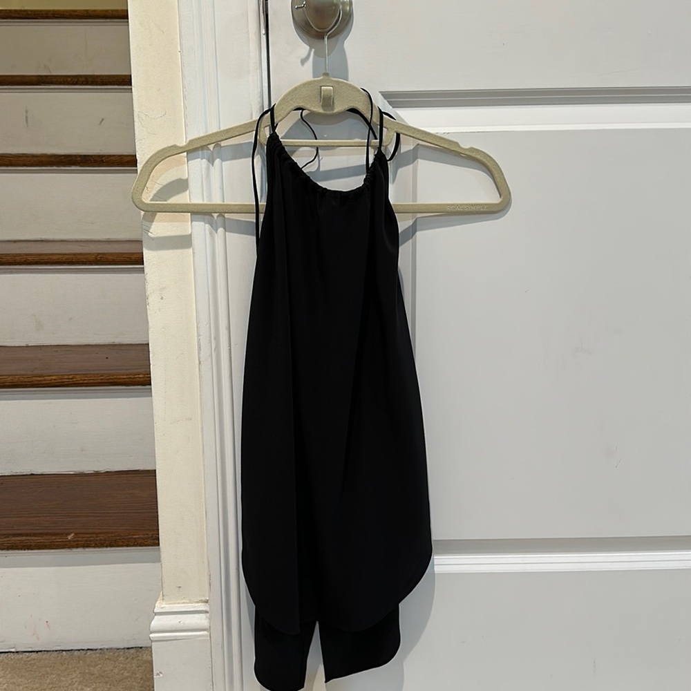 Rag & Bone Black Silk Samantha Halter Tie Neck Open Back Camisole